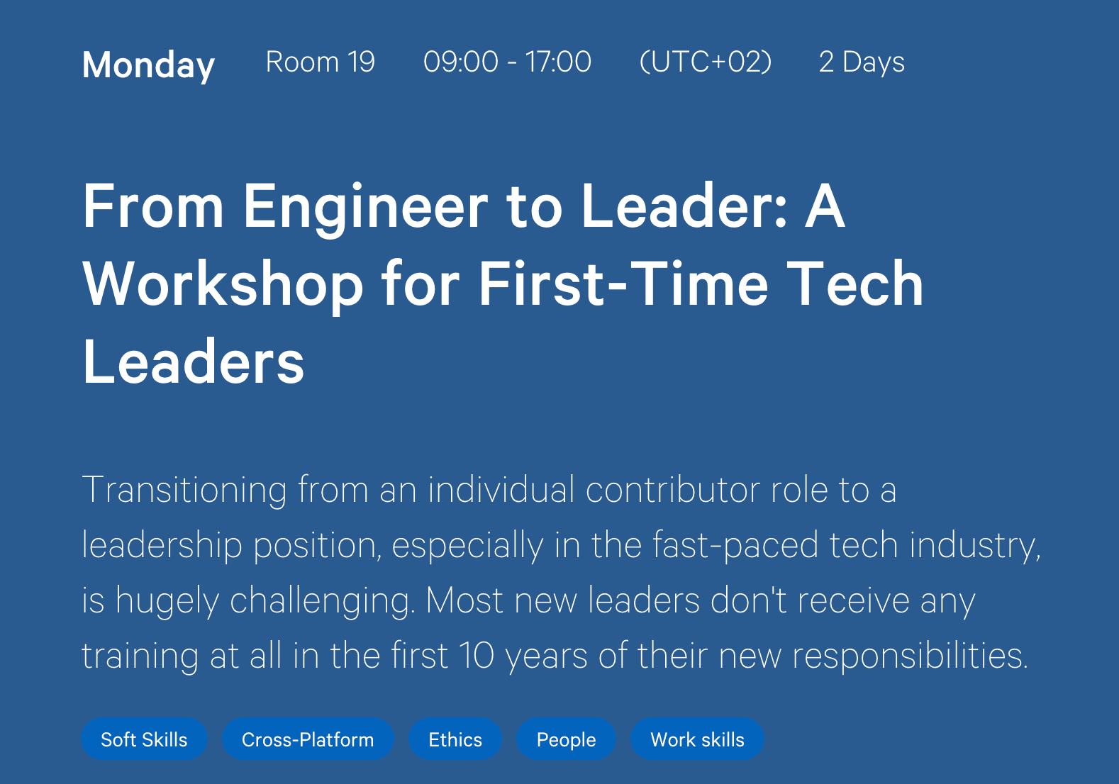 From Engineer to Leader: A Workshop for First-Time Tech Leaders (2 day workshop) - NDC Oslo 2025